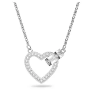 Image of Lovely Heart White Rhodium Plated Necklace 5636444