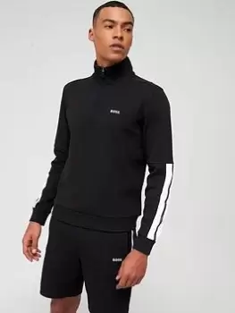 Image of BOSS Quarter Zip Sweat, Black, Size S, Men