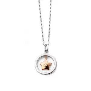 Image of Silver and Rose Gold Plated Star and Circle Pendant P4513