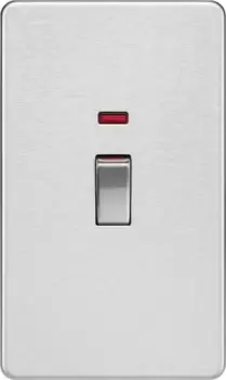 Image of KnightsBridge 45A 2G DP switch with neon - brushed chrome