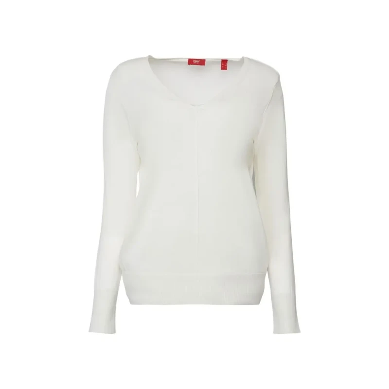 Image of Esprit Womens v-neck sweater Esprit Blanc Female 2XS