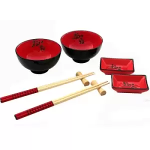 Image of Premier Housewares 8 Piece Chinese Dining Set - Red