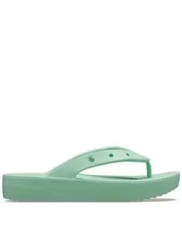 Image of Crocs Crocs Classic Platform Flip Flop - Jadest, Green, Size 8, Women