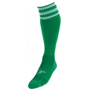 Image of PT 3 Stripe Pro Football Socks Mens Green/White