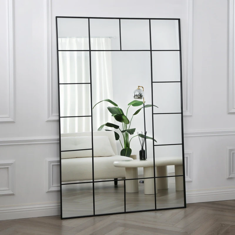 Image of Home Garden Direct Aion - Window Mirror in Full Length - Black Frame - 179x119 Black Unisex