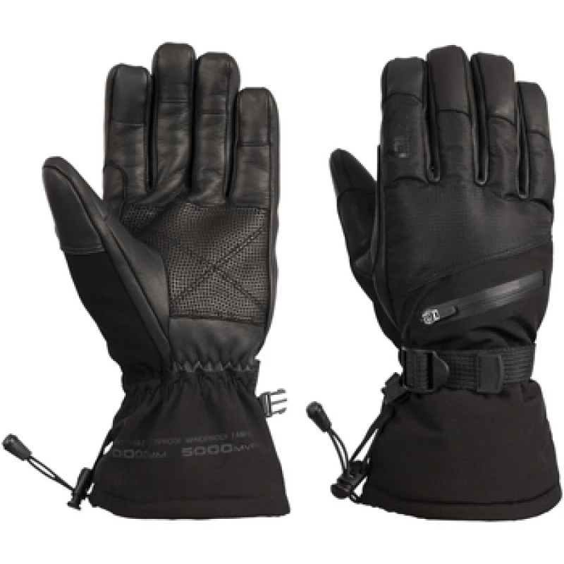 Image of Trespass Trespass Men Edonia DLX Leather Ski Gloves in Black Size: Small Black S Male 5063693937089