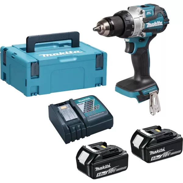 Image of Makita DHP489RTJ 2-speed-Cordless impact driver 620 W brushless, incl. spare battery, incl. charger