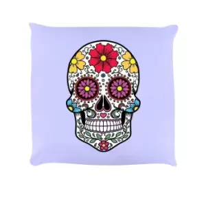 Image of Grindstore Sugar Skull Cushion (One Size) (Lilac)