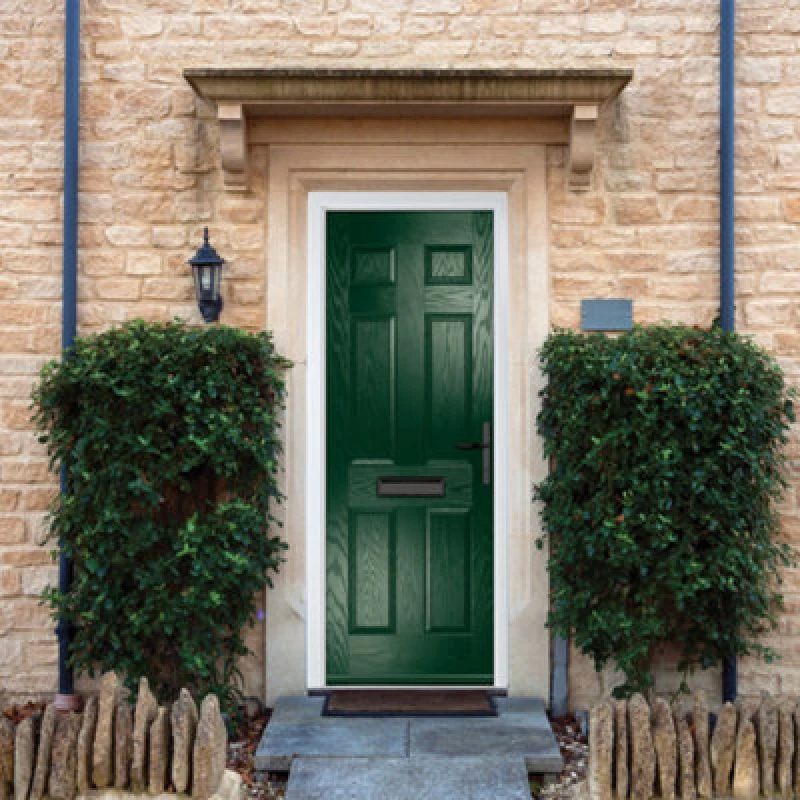 Image of Lacerta Composite Door Muirfield Solid Green 920mm X 2090mm Open In Left Hand No Glass 10 Year Guarantee - Free Delivery & Smart Lock