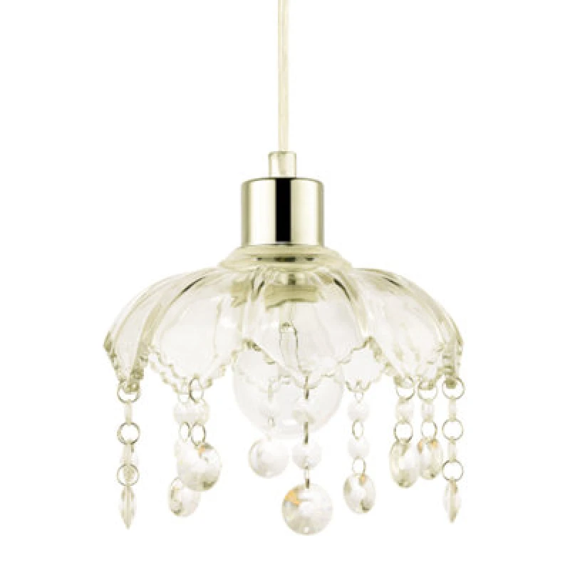 Image of Happy Homewares Traditional And Shabby Chic Clear Glass Easy Fit Pendant Lamp Shade