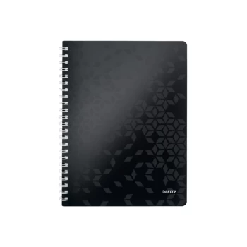 Image of WOW Notebook A4 Ruled, Wirebound with Polypropylene Cover 80 Sheets. Black - Outer Carton of 6