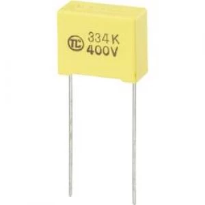 Image of MKS thin film capacitor Radial lead 0.33 uF 400 Vdc 5 15mm L x W x H 18 x 8.5 x 14.5mm