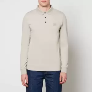 Image of BOSS Orange Mens Passerby Long Sleeve Polo Shirt - Open Grey - L