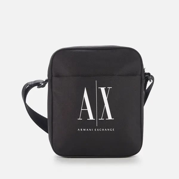 Image of Armani Exchange Mens AX Logo Crossbody Bag - Black
