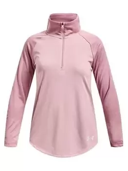 Image of Under Armour Tech Graphic Half Zip Older Girls-Pink
