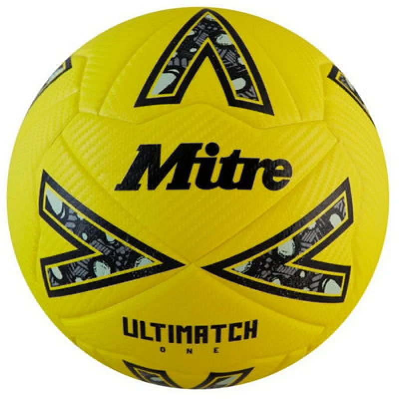 Image of Mitre Ultimatch One 24 Football Yellow/black/grey (5)
