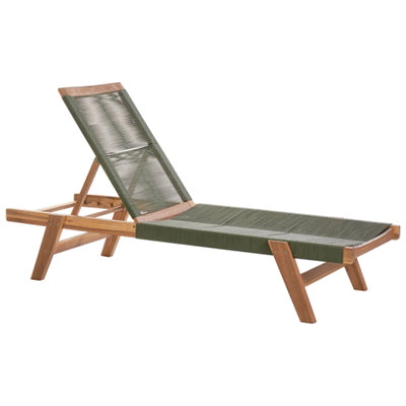 Image of Beliani Sun Lounger Prossedi Reclining Acacia Wood Green