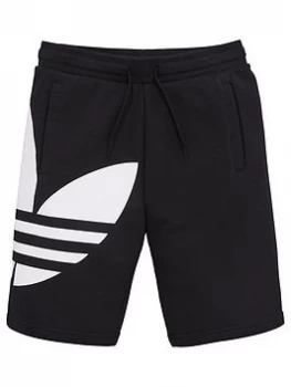 Image of Boys, adidas Originals Youth Trefoil Shorts - Black, Size 13-14 Years