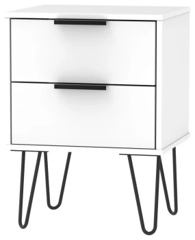 Image of Verona 2 Drawer Bedside Table - White