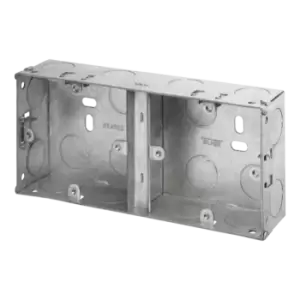 Image of Click Scolmore Essentials 1+1 Dual Deco 35MM K/O Galvanised Metal Back Box - WA370