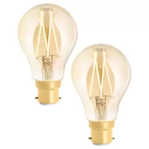 Image of 4lite WiZ Connected LED Smart A60 Filament Bulb Amber BC (B22) Tuneable White & Dimmable - Twin Pack
