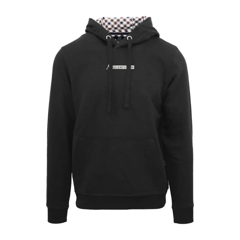 Image of Aquascutum Mens Hdy Sweat Pull Over Hoodie Black male Small