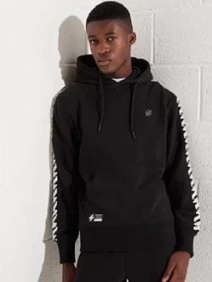 Image of Superdry Code Logo Hoodie, Black, Size L, Men