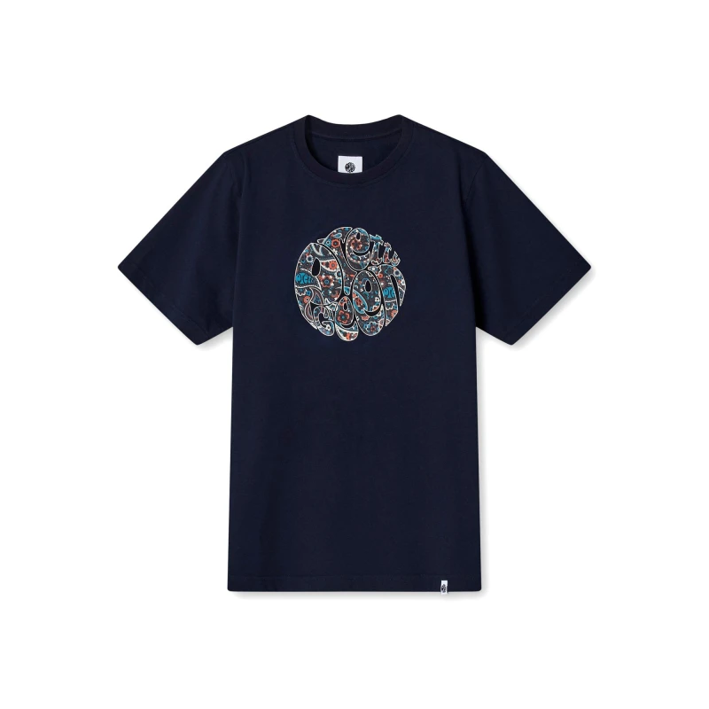 Image of Pretty Green Mens Wonderwall Logo Regular Fit T-Shirt Navy male Small
