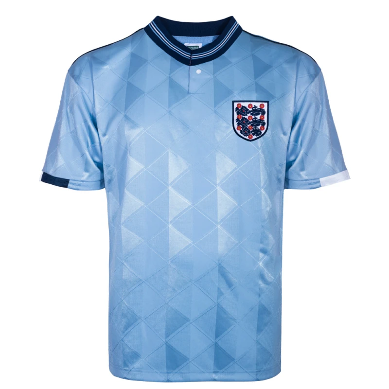 Image of Score Draw England 1989 Third Retro Football Shirt ENG89TPYSS-XS XS Mens Sportswear