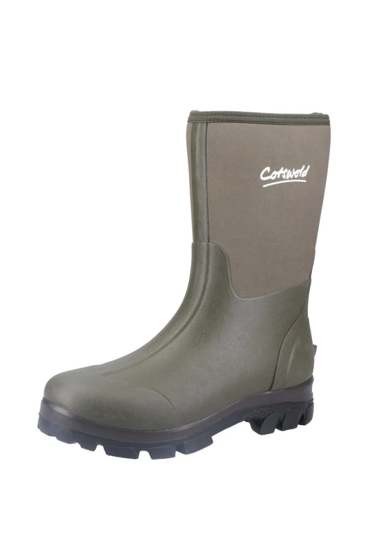 Image of Cotswold Mens Kensington Neoprene Waterproof Wellingtons UK Size 8 (EU 42) GREEN COT811-GREEN-8