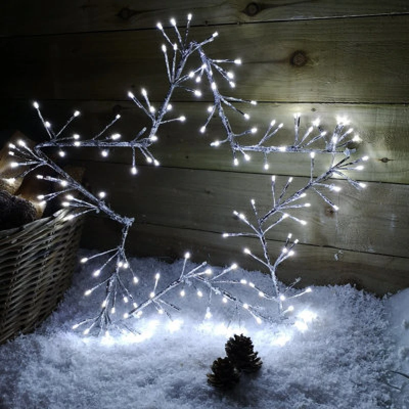 Image of Samuel Alexander 60cm Silver Christmas Star 150 Ice White LED Indoor/Outdoor Christmas Decorations Silver
