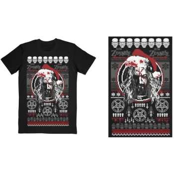 Image of Rob Zombie - Bloody Santa Unisex Medium T-Shirt - Black