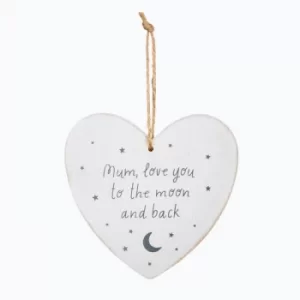 Image of Sass & Belle Mum Love You ot the Moon and Back Heart Plaque