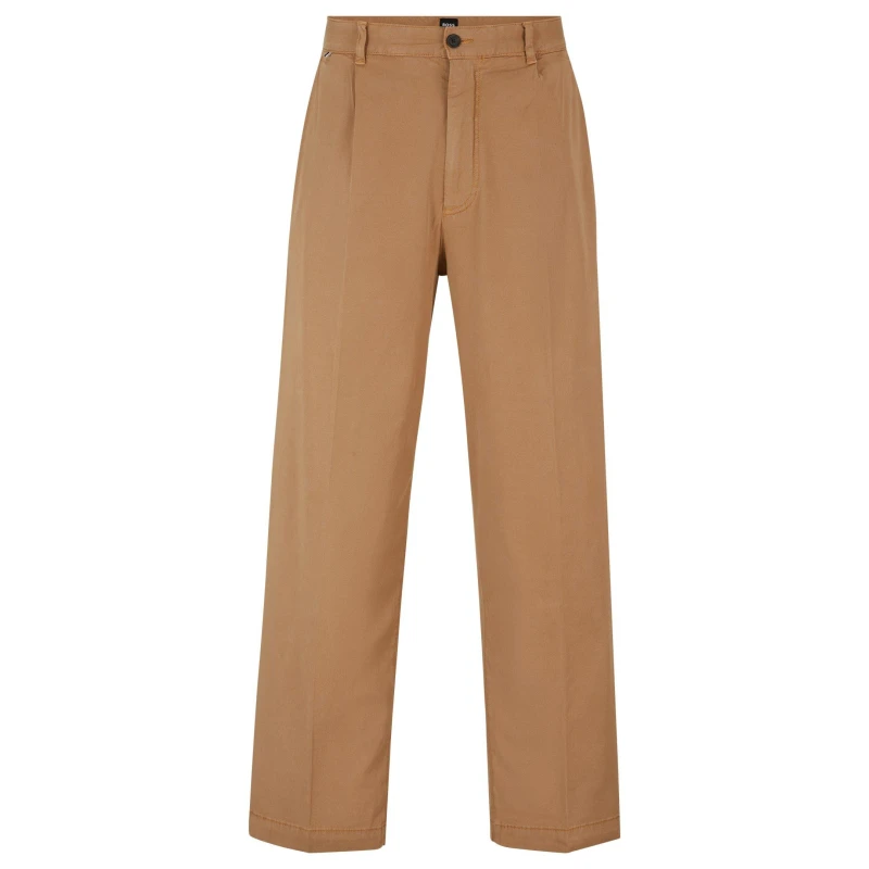 Image of Boss Mens Kaiden Straight Leg Trouser Dark Beige male 28W R