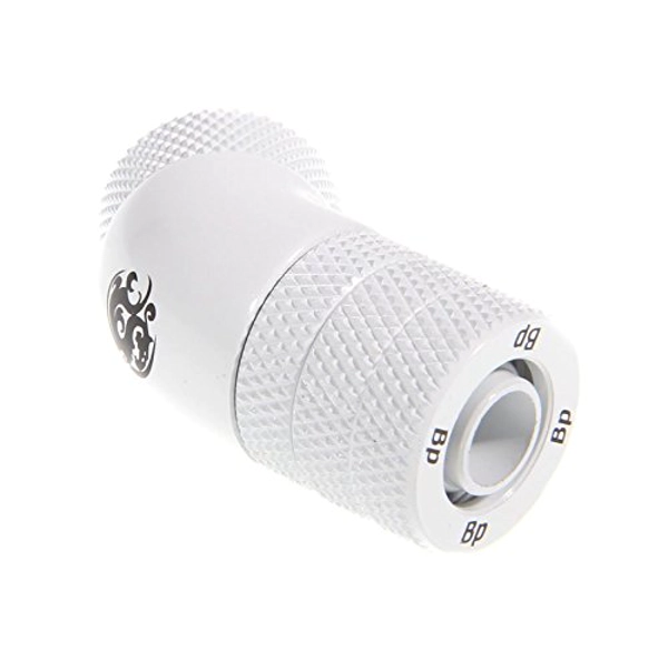 Image of Bitspower Connection 45 1/4" to 10/8mm - Rotatable Deluxe White