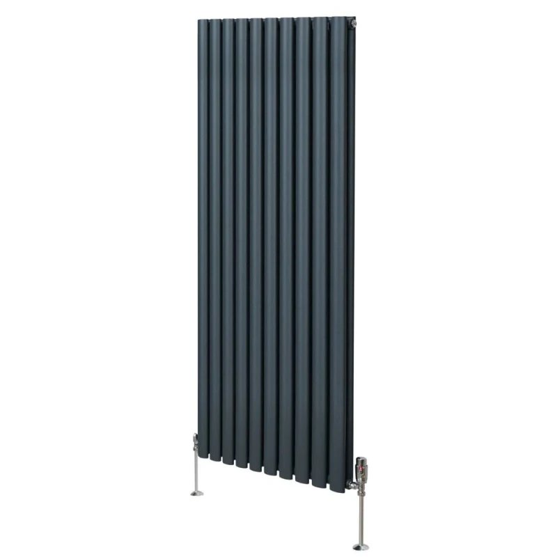 Image of MONSTER-SHOP Oval Column Radiator 1600mm x 600mm & trv Chrome Valves Modern 5055986194392