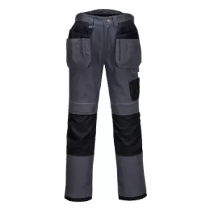 Image of PW3 Mens Urban Holster Work Trousers Grey / Black 30" 31"
