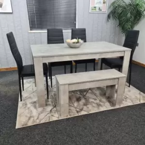 Image of Dining Table Set for 6 Wooden Dining Table And 4 Chairs and 1 Bench