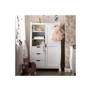 Image of Stamford White Sleigh Double Wardrobe with 3 Drawers and Shelves - Obaby
