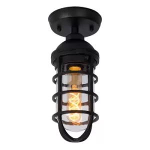 Image of Limal Cottage Flush Ceiling Light Outdoor - 1xE27 - IP44 - Black
