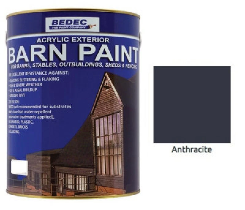 Image of Bedec Barn Paint Semi Gloss Anthracite Grey 2.5L