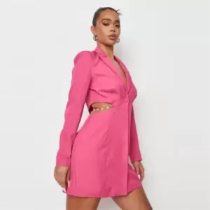 Image of Missguided Side Chain Detail Blazer Dress - Pink
