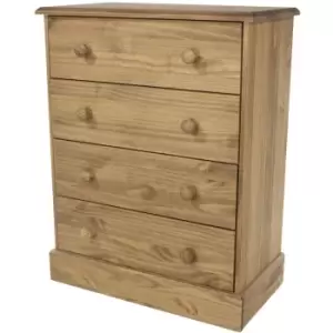 Image of Chest 4 Drawers Solid Pine Wooden Bedroom Home Furniture Clothing Storage Unit