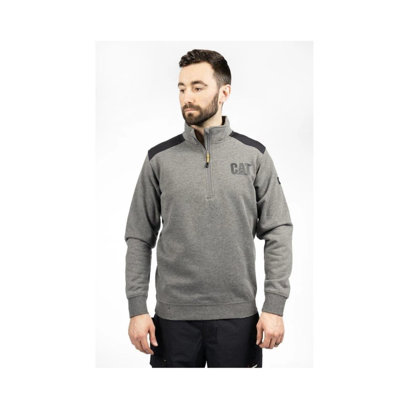 Image of Caterpillar Essential 1/4 Zip Sweatshirt Grey