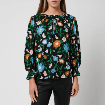 Image of Kate Spade New York Womens Floral Garden Smocked Top - Multi - L