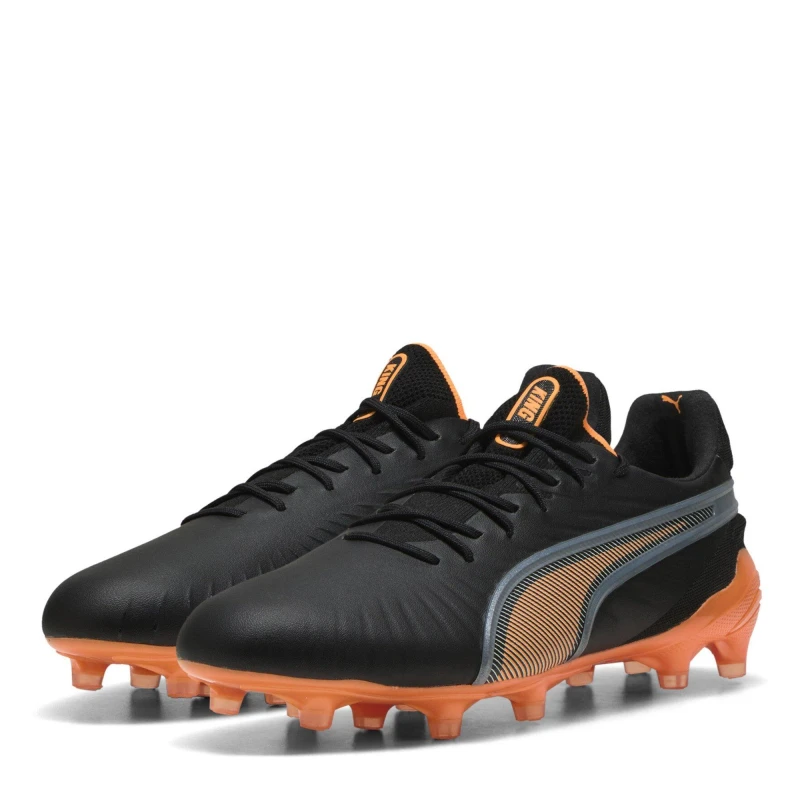 Image of Puma Mens PUMA King Ultimate Firm Ground Football Boots Black/Orange male 6 (39)