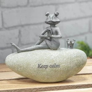 Image of Country Living Frog on Stone Keep Calm Ornament 15cm