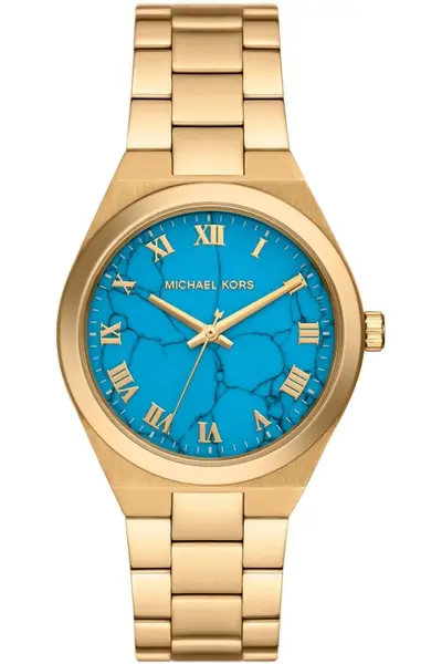 Image of Michael Kors Ladies Michael Kors Lennox Three-Hand Gold-Tone Stainless Steel Watch MK7460