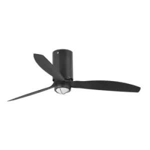 Image of Mini-Tube LED Matt Black Ceiling Fan with DC Motor, 3000K