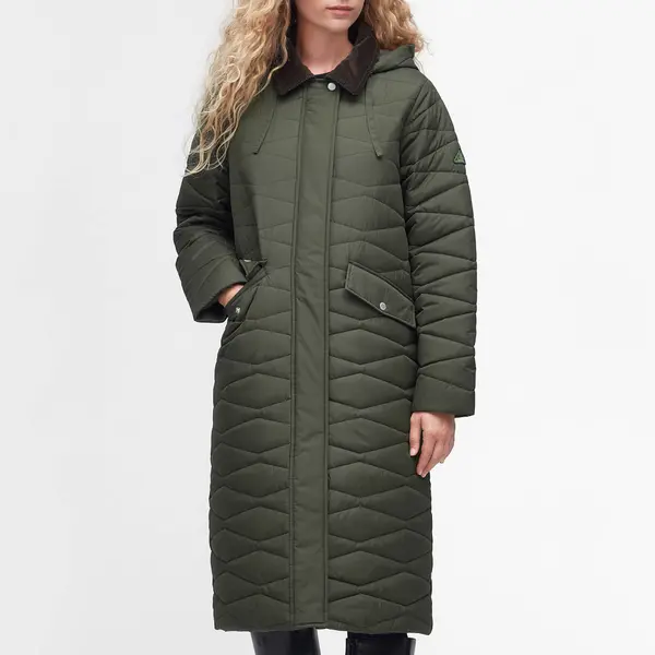 Image of Barbour Oakfield Quilted Recycled Shell Coat - UK 8 Green Coats and Jackets female LQU1698OL51 UK 8